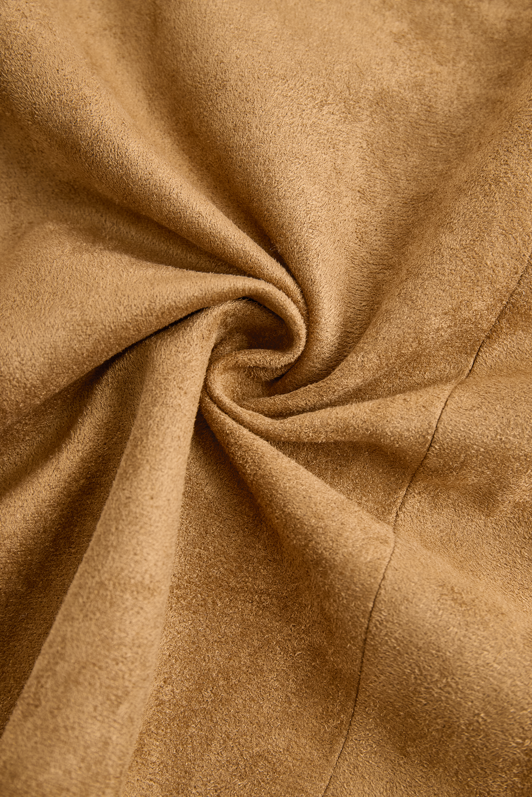 Men's Vintage Suede Fleece Collar Patchwork Multi-Pocket Zipper Coat 99704034M