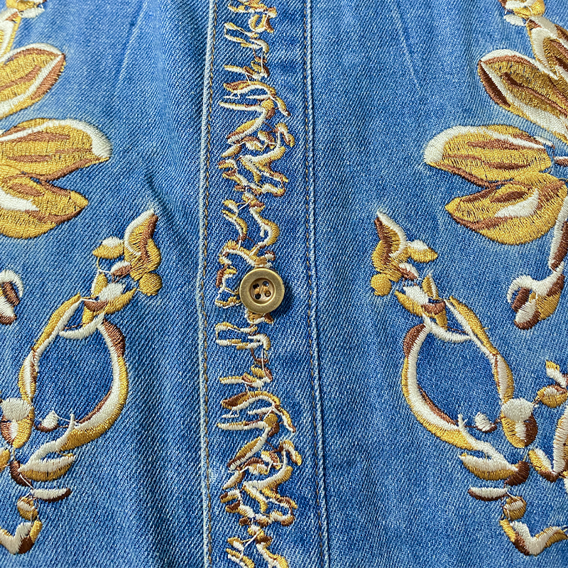 【24-hour shipping out】Men's Summer Fashion Casual Classic Western Style Tencel Denim Embroidered Jumpsuit MTA1244D2K